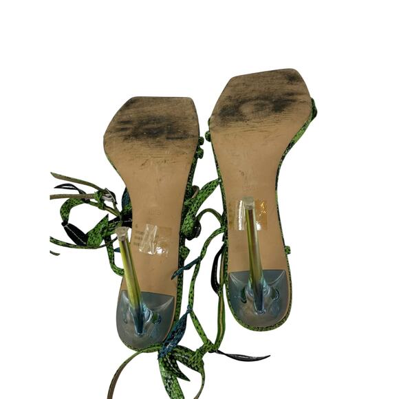 EGO green snake leaves heel strappy sandals size UK 6 - US 8 - Picture 3 of 12